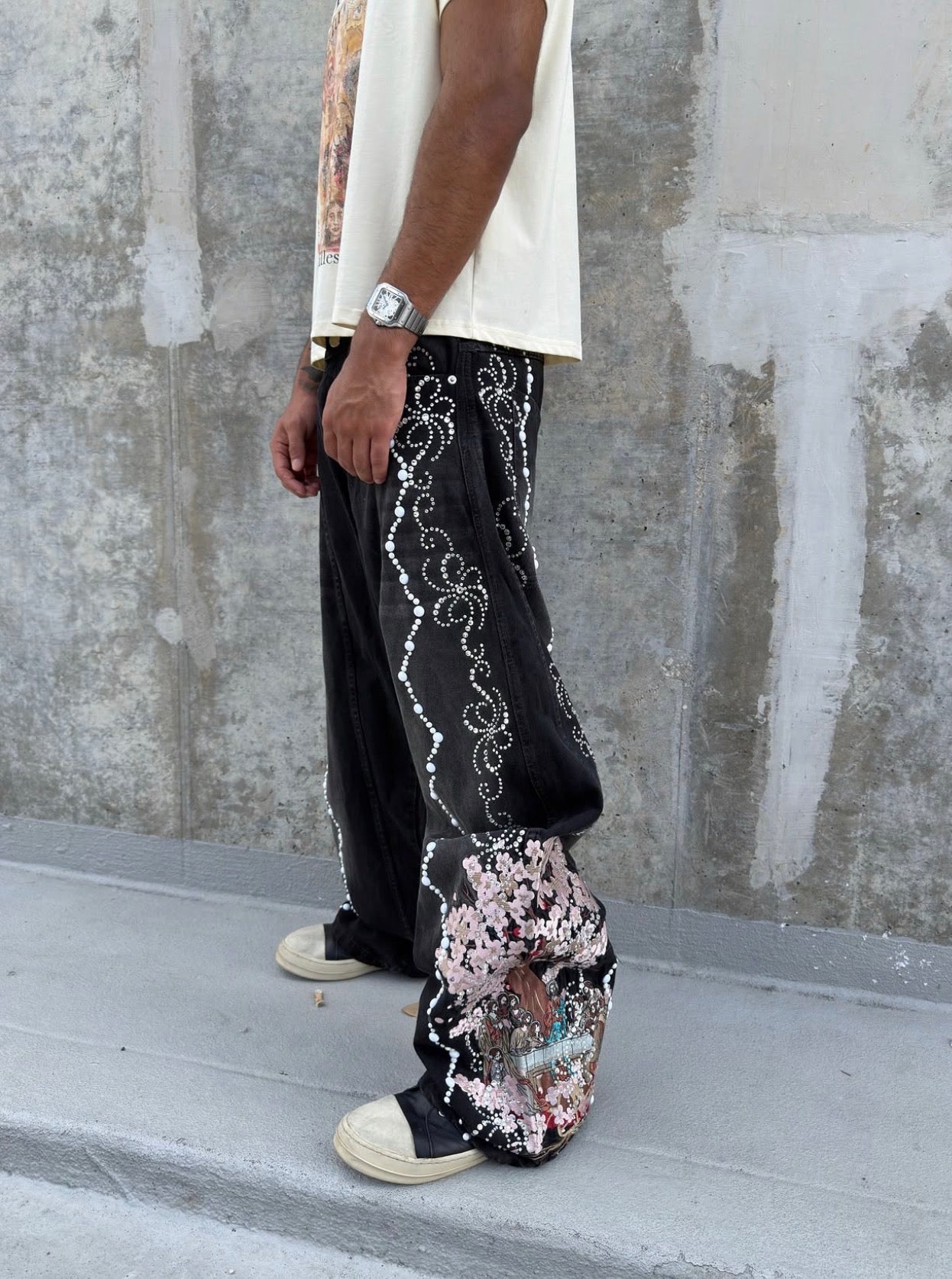 Last Supper Blossom Denim Black
