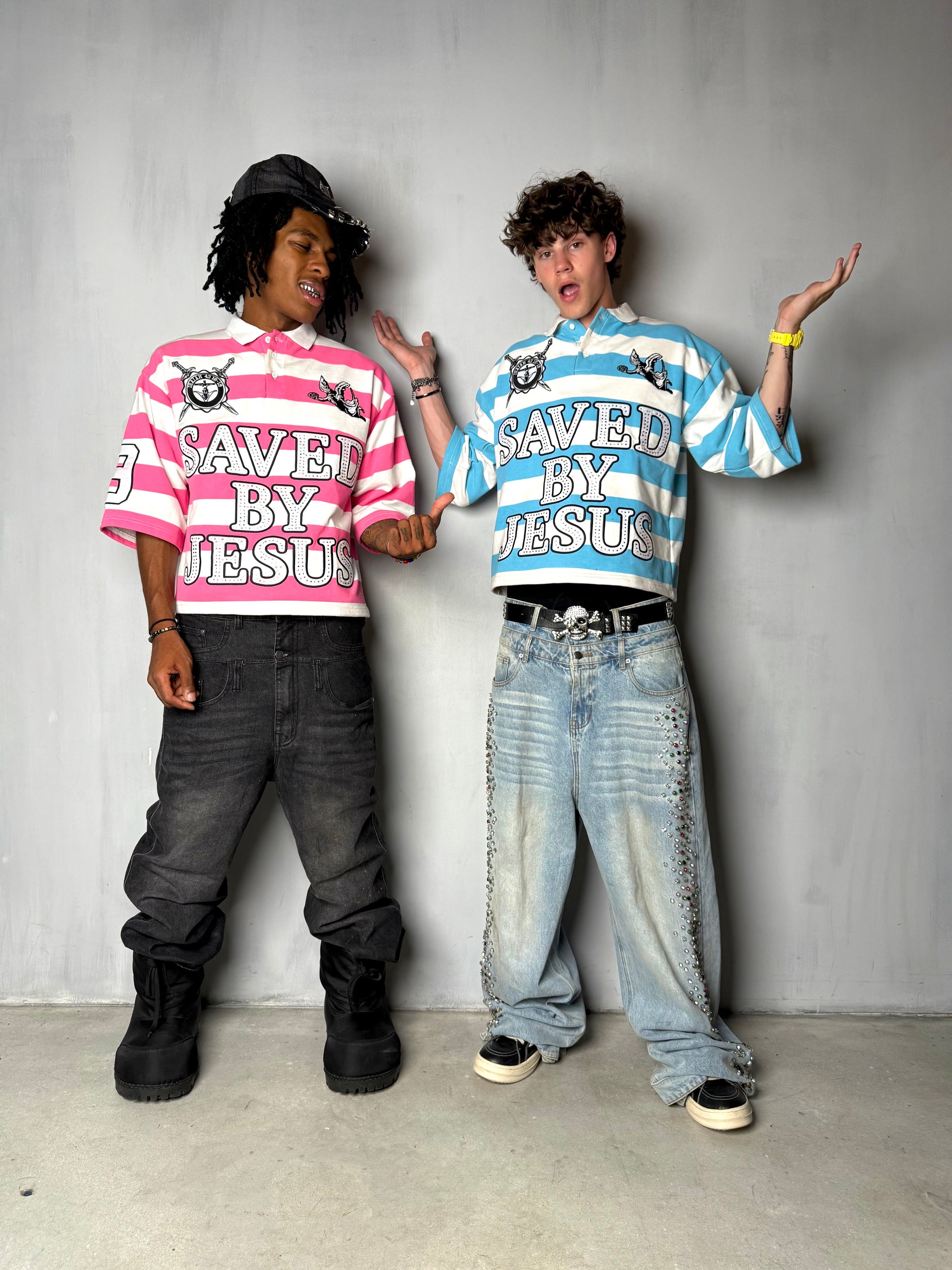“Saved By Jesus Polo” Blue