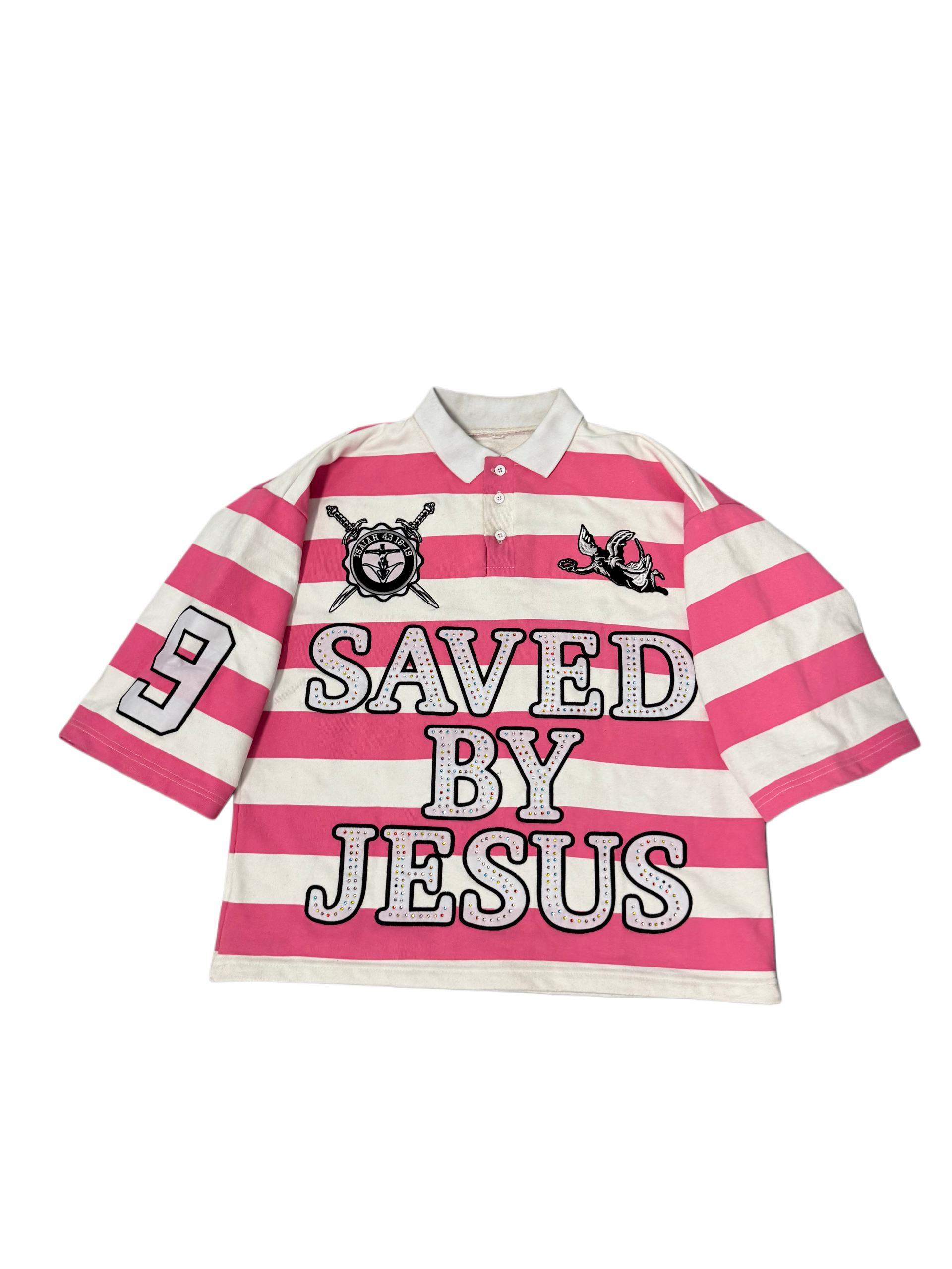 “Saved By Jesus Polo” Pink