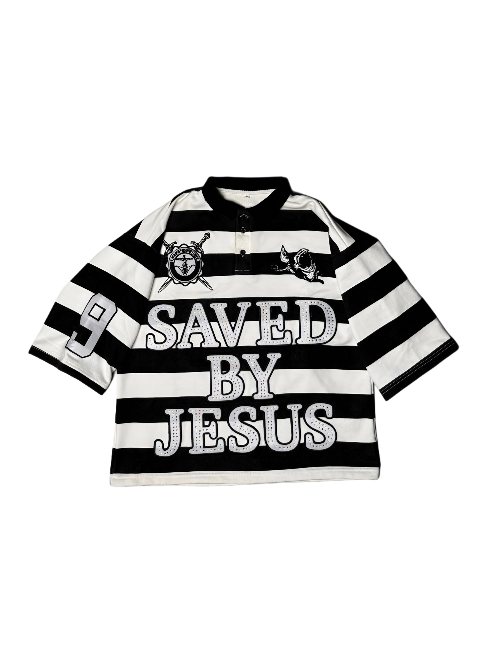 “Saved By Jesus” Polo Black