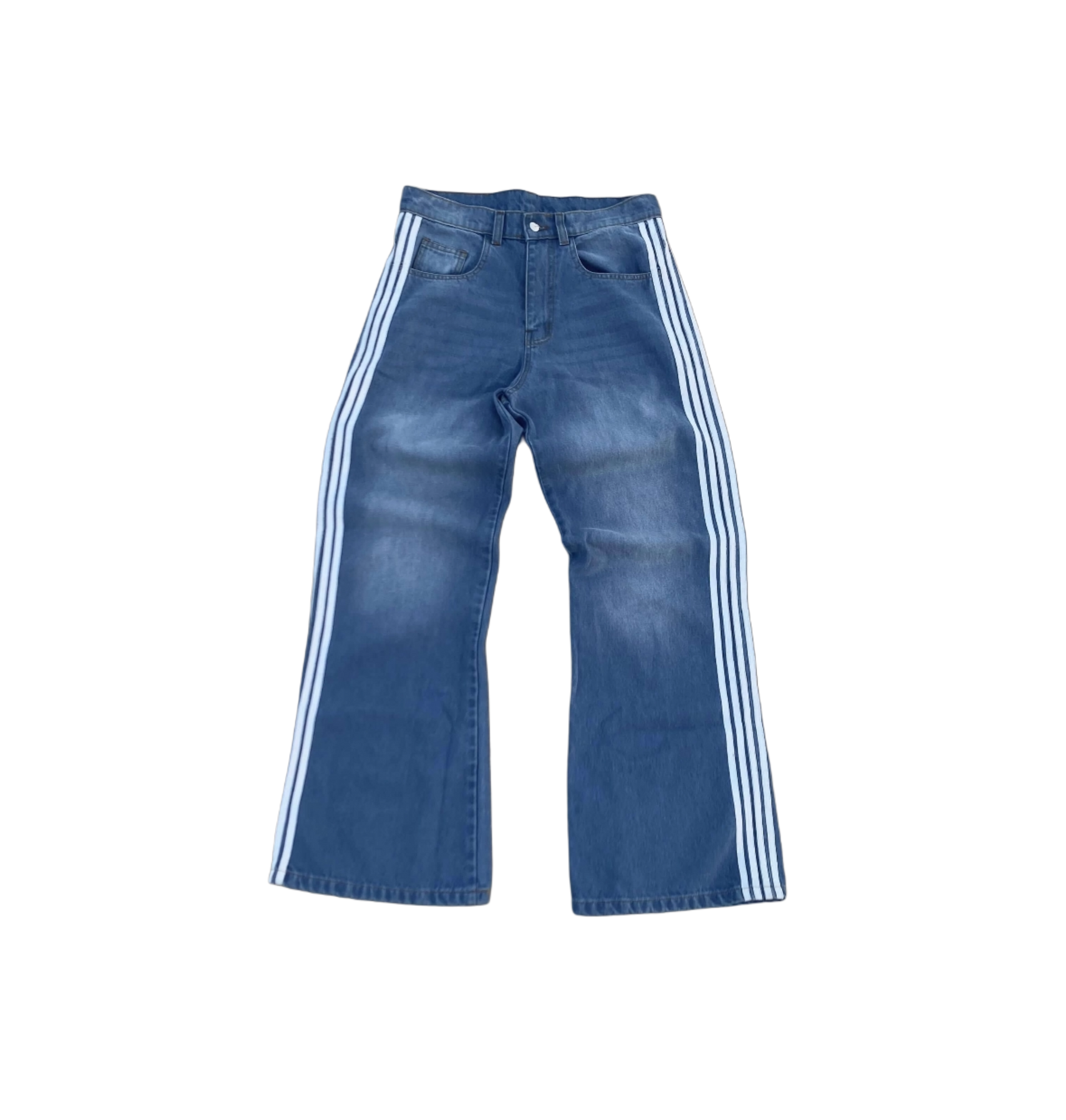 Baggy striped denim